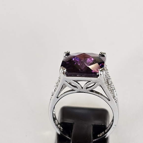 Ross Simons Checkerboard Cut Amethyst Ring Size 7 - Picture 9 of 17